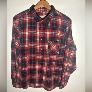Poler Red and Navy Plaid Button-Down Shirt